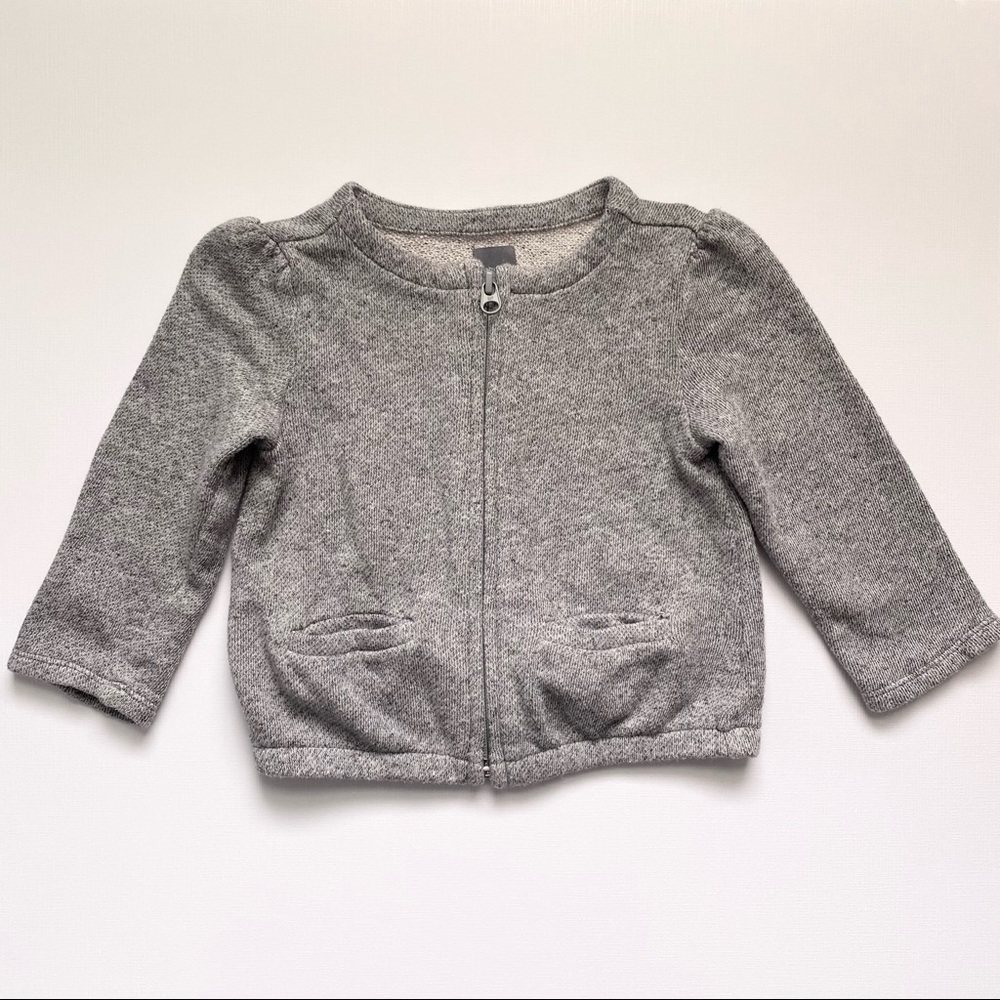 Baby Gap Marled Grey Zip-up Terry Jacket